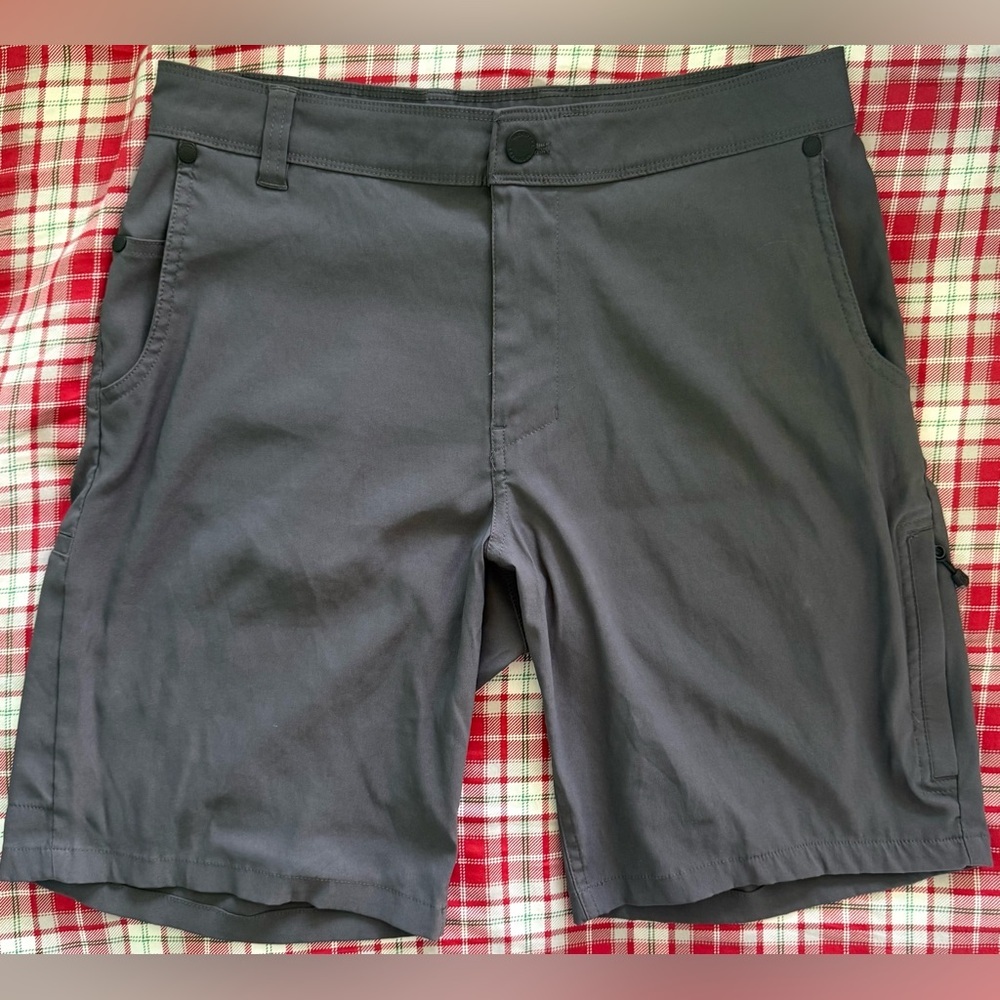 Merrell Mens Performance Hiking Shorts Gray Utility Cargo Size 32